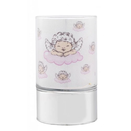 LAMPADA IN VETRO H. 15 CON DECORO ANGIOLETTI - ROSA