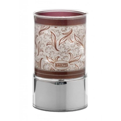 LAMPADA IN VETRO H. 15 CON DECORO FOGLIE STILIZZATE