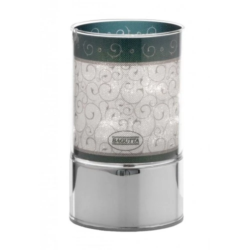 LAMPADA IN VETRO H. 15 CON DECORO RICCIOLI VERDI