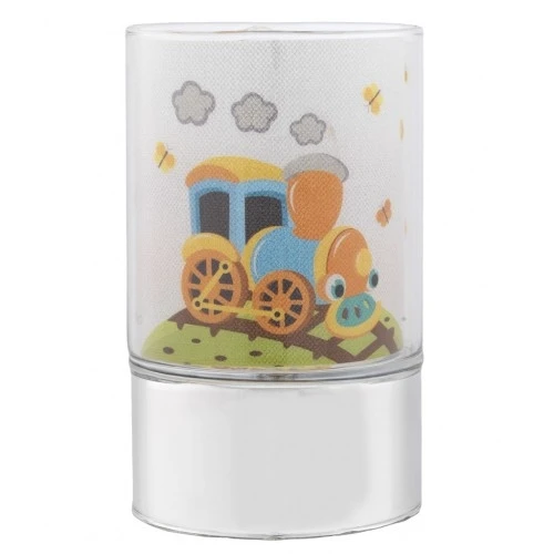 LAMPADA IN VETRO H. 15 CON DECORO TRENINO