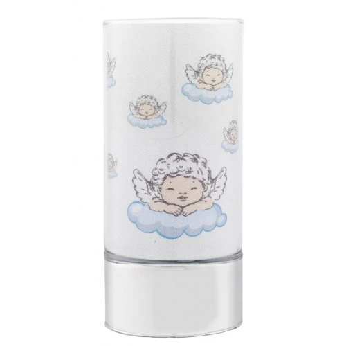 LAMPADA IN VETRO H. 20 CON DECORO ANGIOLETTI - AZZURRO