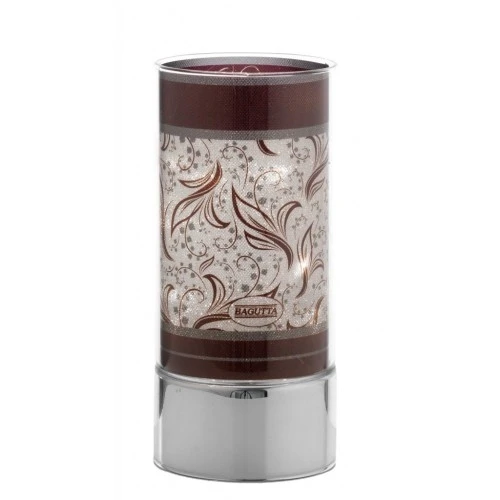 LAMPADA IN VETRO H. 20 CON DECORO FOGLIE STILIZZATE