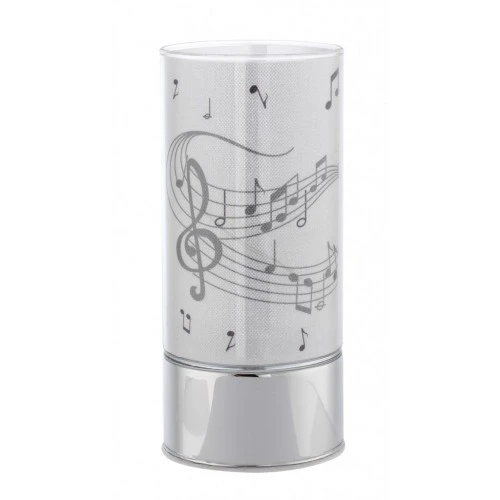 LAMPADA IN VETRO H. 20 CON DECORO NOTE MUSICALI