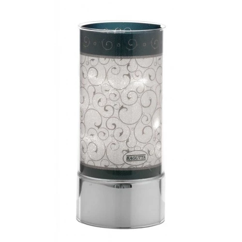 LAMPADA IN VETRO H. 20 CON DECORO RICCIOLI VERDI