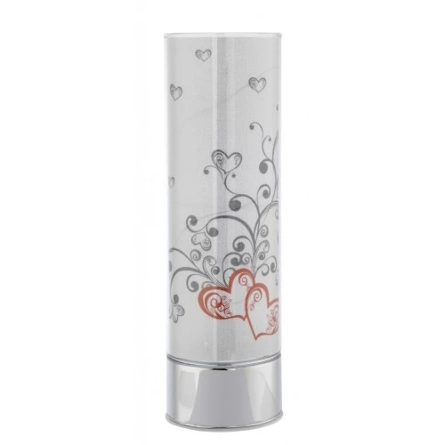 LAMPADA IN VETRO H. 30 CON DECORO CUORI