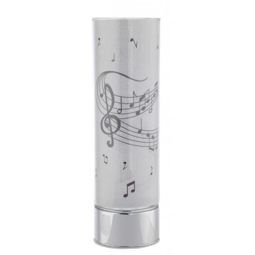 LAMPADA IN VETRO H. 30 CON DECORO NOTE MUSICALI