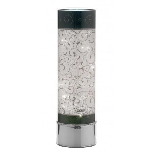 LAMPADA IN VETRO H. 30 CON DECORO RICCIOLI VERDI