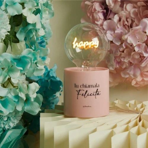 Lampada LED Claraluna 2026: La Bomboniera Luminosa di Tendenza - cm. 8,5x17 Rosa