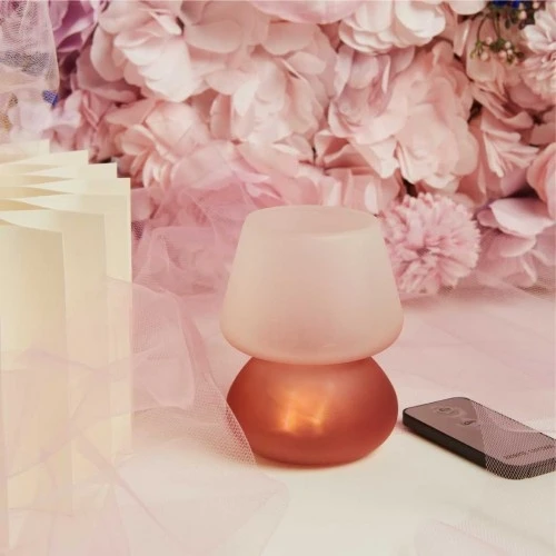 Lumetto Rosa LED Claraluna con Telecomando: Luce Personalizzata per ogni Cerimonia cm. 8x11
