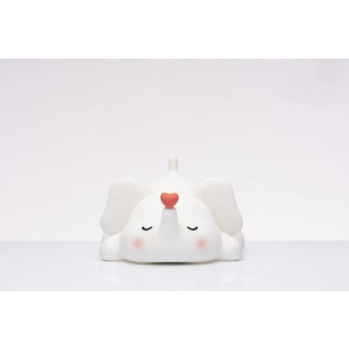 Lampada LED Elefantino con Cuore Rosa Cuorematto - Bomboniera Solidale Bimba cm.14x12x8
