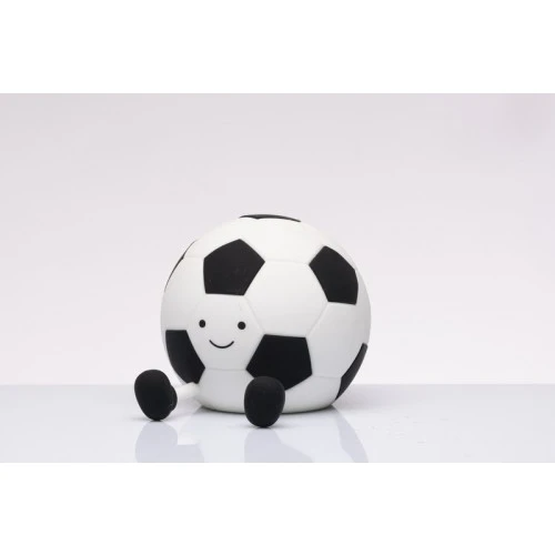 Lampada LED Pallone da Calcio in Silicone Cuorematto - Bomboniera Solidale Comunione Bimbo cm.12x14x10