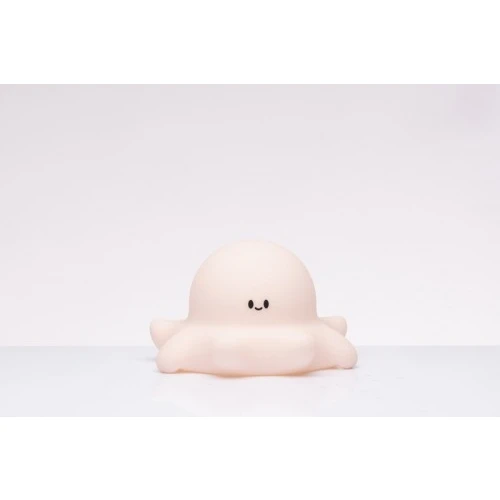 Lampada LED Polpo Rosa in Silicone Cuorematto - Bomboniera Solidale Bimba cm.12x12x8