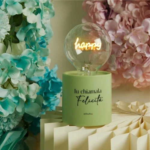 Lampada LED Claraluna 2026: La Bomboniera Luminosa di Tendenza - cm. 8,5x17 Verde