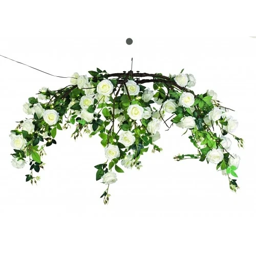 LAMPADARIO ROSE BIANCHE 144LED