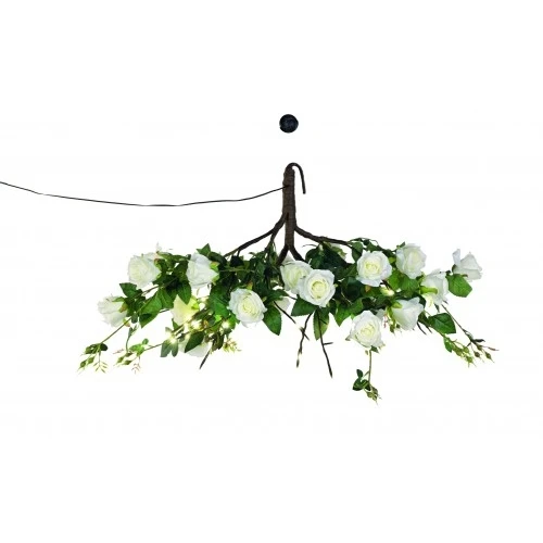LAMPADARIO ROSE BIANCHE 48 LED