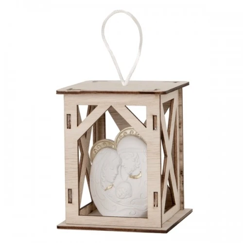 BOMBONIERA - LANTERNA ICONA LED SACRA FAMIGLIA H.10 