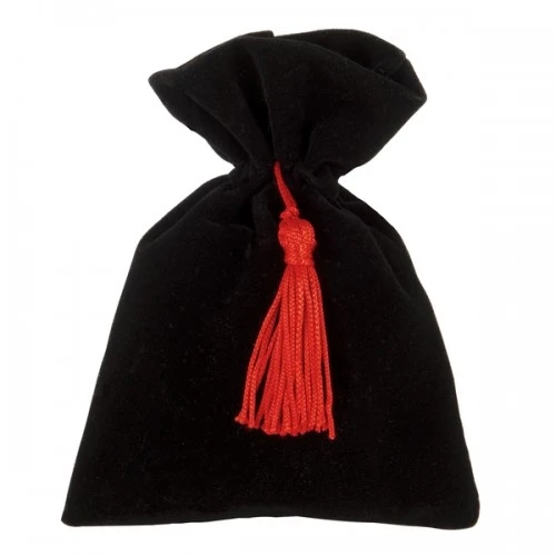 SACCHETTO CONFETTI LAUREA VELVET BAG CM.10X13 NERO 