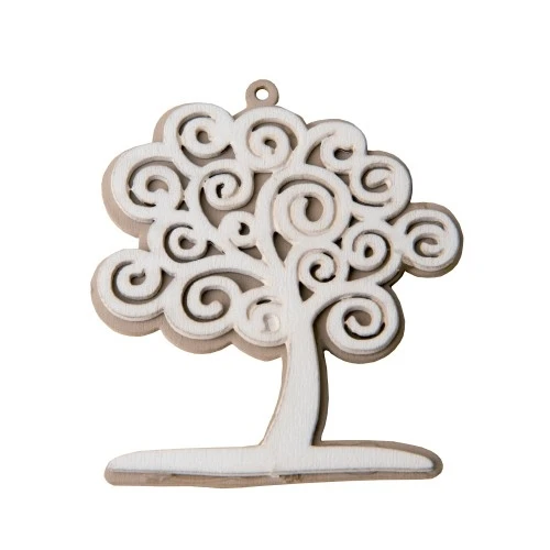 ALBERO IN LEGNO BIANCO E MARRONE 5 CM