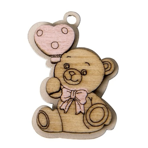 DECORAZIONE ORSETTO 4 CM ROSA