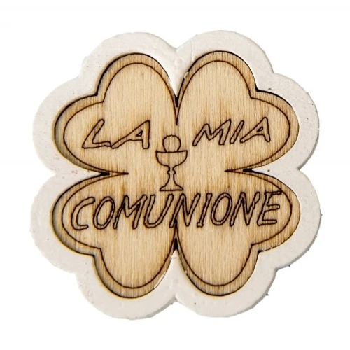 DECORAZIONE IN LEGNO COMUNIONE 4,5 CM