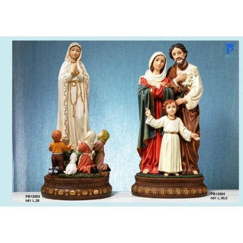 MADONNA DI FATIMA CON PASTORELLI 61 CM.RESINA