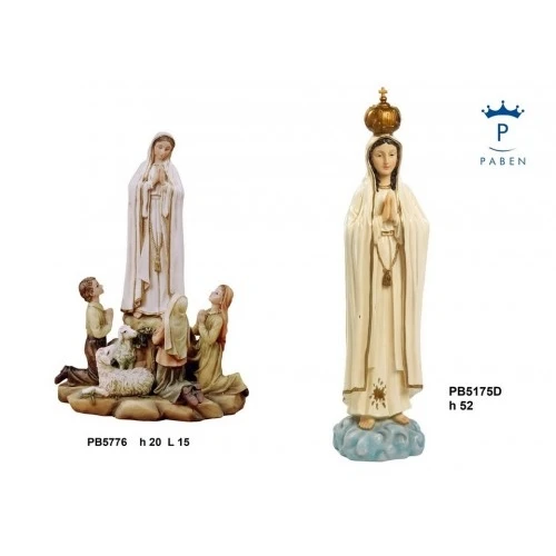 MADONNA DI FATIMA CON PASTORELLI RESINA