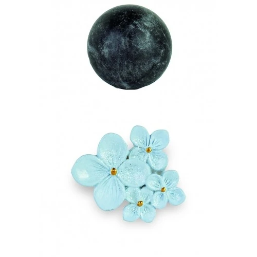 MAGNETE AZZURRO FIORI GLITTER