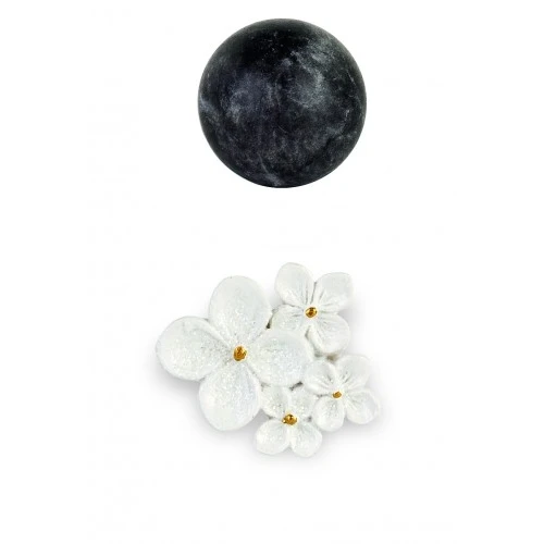 MAGNETE BIANCO FIORI GLITTER