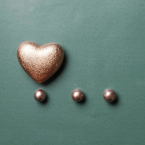 MAGNETE CUORE ORO ROSA OPACO