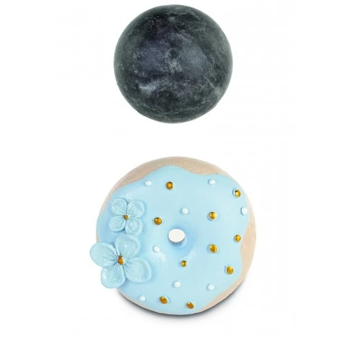 MAGNETE DONUT AZZURRO FIORI GLITTER