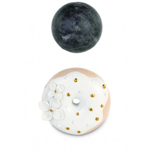 MAGNETE DONUT BIANCO FIORI GLITTER