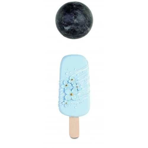 MAGNETE GELATO AZZURRO FIORI GLITTER