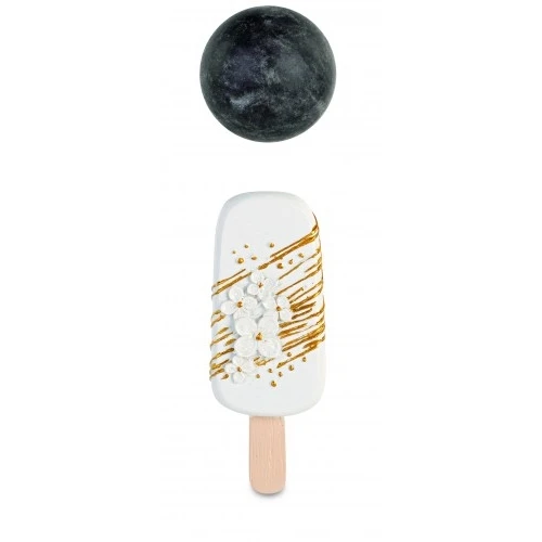MAGNETE GELATO BIANCO FIORI GLITTER