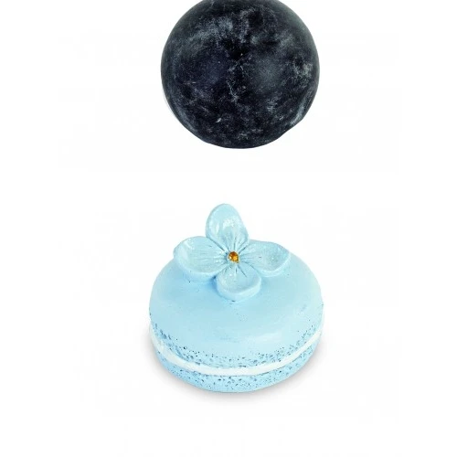 MAGNETE MACARON AZZURRO FIORI GLITTER