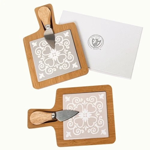 MAIOLICA SET TAGLIERE E COLTELLO CM14X21,5 CON BOX