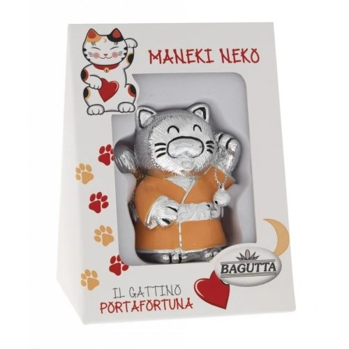 MANEKI NEKO CON ZAMPA SX ALZATA - ARANCIO