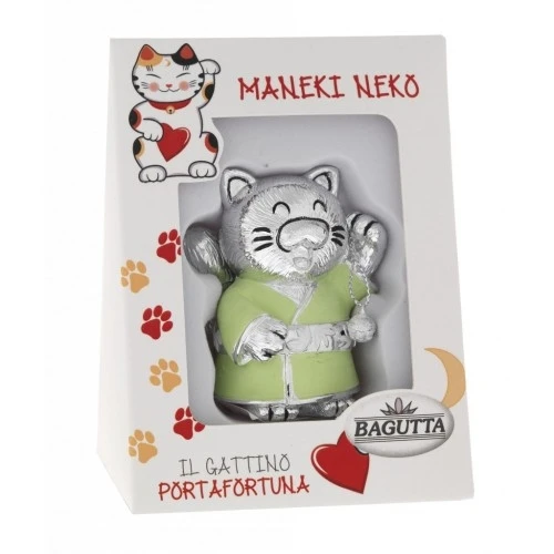 MANEKI NEKO CON ZAMPA SX ALZATA - VERDE