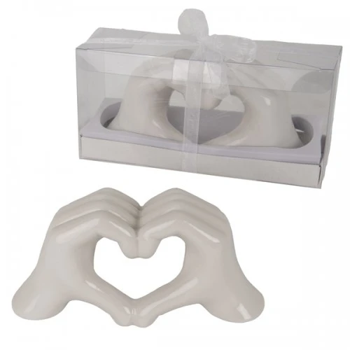 BOMBONIERA - MANI CUORE CM.19 H.9 CON BOX 