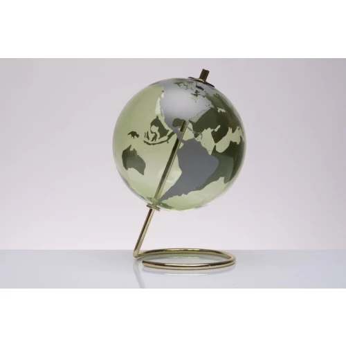 Mappamondo in Vetro Colorato Cuorematto: un regalo solidale cm.14 verde