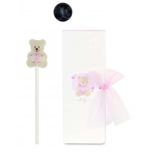 MATITA ORSETTO CUORE ROSA CON BUSTA