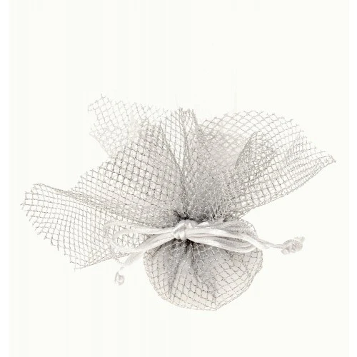 PORTACONFETTI METALLIC RETE 25X25 SILVER