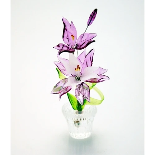 Bomboniera fiore con vasetto in cristallo
