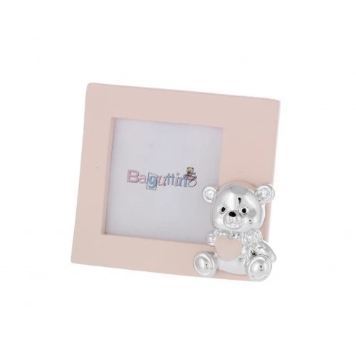 MINIPORTAFOTO 4x4 Orsetto con cuore - ROSA