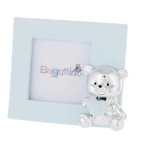 MINIPORTAFOTO 5x5 Orsetto con cuore - AZZURRO