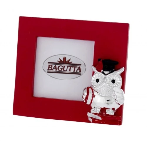 MINIPORTAFOTO ROSSO 4x4 Gufo con libro