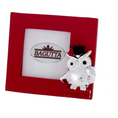 MINIPORTAFOTO ROSSO 5x5 Gufo con mappamondo