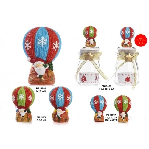 MONGOLFIERA BABBO NATALE 7.2 CM. RESINA