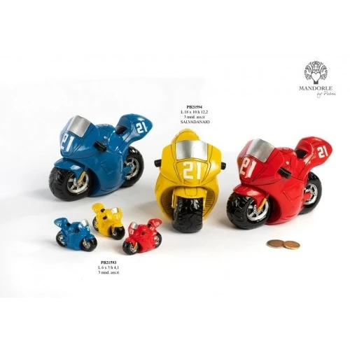 Bomboniere Comunione Bimbo: Moto da Corsa Colorate e Originali cm.6