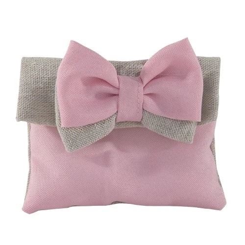 SACCHETTO CONFETTI PER NASCITA / BATTESIMO - MUFFIN BUSTA CM 10X8 ROSA 