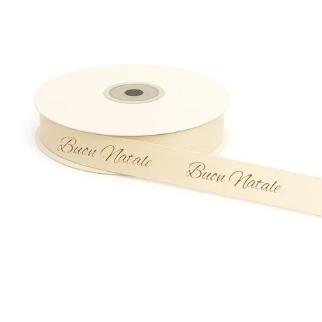 NASTRO BUON NATALE CREMA 15MM 25MT 